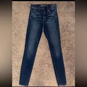 American Eagle Outfitters Women's Dark Blue Skinny Jeans